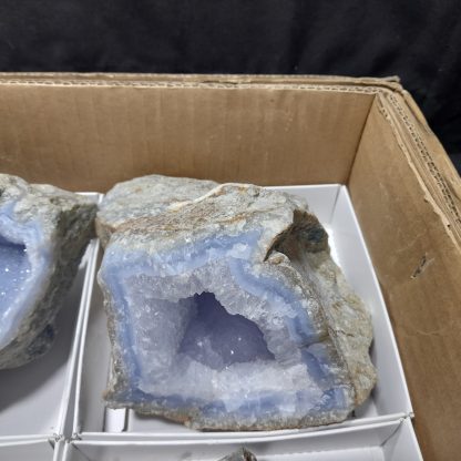 (WM0406) One Box Of 6 Blue Lace Agate Mineral Specimens From Malawi - Image 7