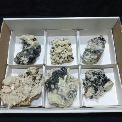 (WM04069) One Box Of 6 Aegerine/Feldspar Mineral Specimens From Malawi