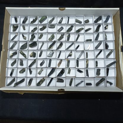 (WM04075) One Box Of 88 Aegerine Mineral Specimens From Malawi