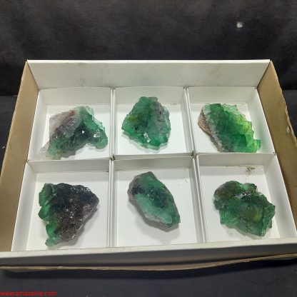 (WM04036) One Box Of 6 Fluorite Mineral Specimens From Riemvasmaak Rachel Linderman - Image 2