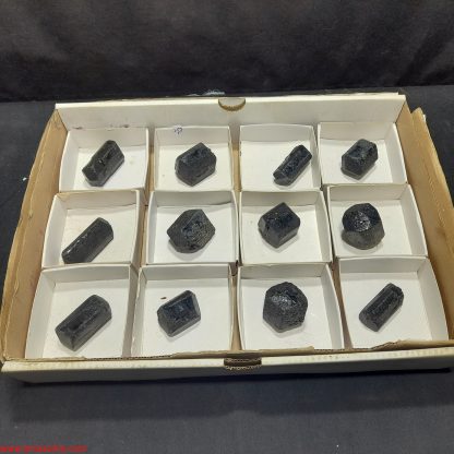 (WM04039) One Box Of 12 Tourmaline Mineral Specimens From Zimbabwe Trevor Duncan - Image 2