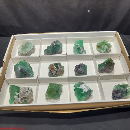 (WM04045) One Box Of 12 Fluorite Mineral Specimens From Riemvasmaak Joey Bolla - Image 2