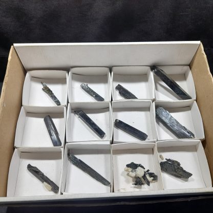 (WM04156) One Box Of 12 Aegerine Mineral Specimens From Malawi