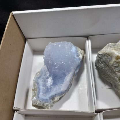 (WM04155) One Box f 6 Blue Lace Agate Mineral Specimens From Malawi   Paul Davila - Image 3
