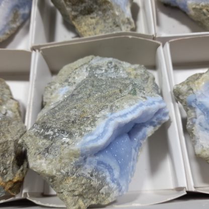 (WM04155) One Box f 6 Blue Lace Agate Mineral Specimens From Malawi   Paul Davila - Image 5