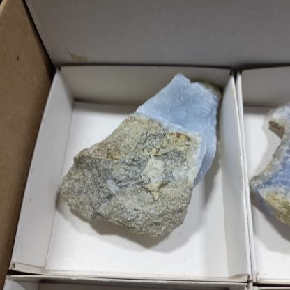 (WM04153) One Box Of 6 Blue Lace Agate Mineral Specimens From Malawi Gypsy - Image 3