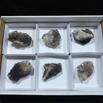 (WM01472) One Box Of 6 Specular Haematite/Malachite Quartz From Congo  Vance Hewitt - Image 2