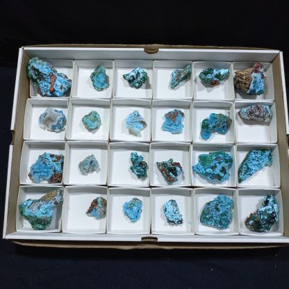 (WM04177) One Box Of 24 Druzzy Quartz On Chrysocolla  Mineral Specimens From Congo Rachel Linderman - Image 2