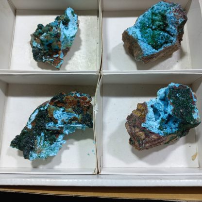(WM04182) One Box Of 12 Druzzy Quartz on Chrysocolla Mineral Specimens From Congo  Vance Hewitt - Image 4