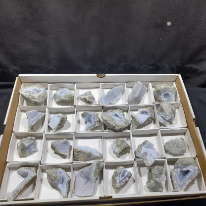 (WM04277) One Box Of 24 Blue Lace Agate Mineral Specimens From Malawi   Keith Patton - Image 2