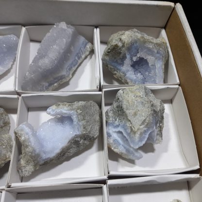 (WM04277) One Box Of 24 Blue Lace Agate Mineral Specimens From Malawi   Keith Patton - Image 7