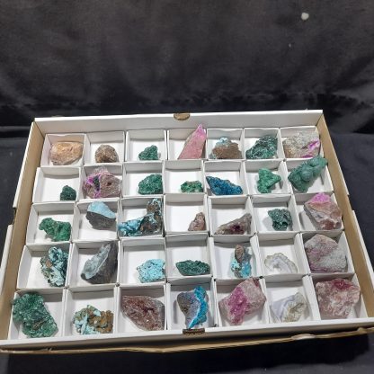 (WM04275) One Box Of 35 Assorted Mineral Specimens From Congo   Terry Landrum