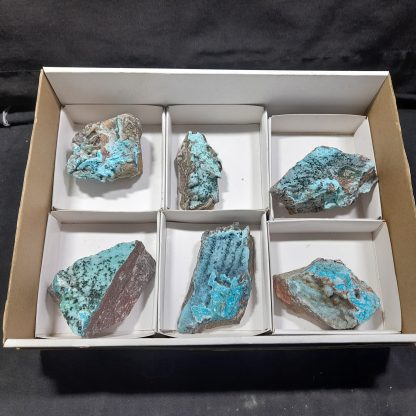 (WM04306) One Box Of 6 Chrysocolla Mineral Specimens With Druzzy Quartz  Michael Brodhagen - Image 2