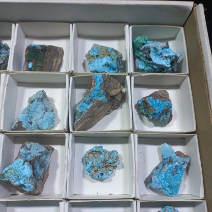 (WM04328) One Box Of 35 Chrysocolla/Malachite And Pseudomorph Mineral Specimens From Congo - Image 6
