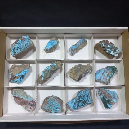 (WM04324) One Box Of 12 Chryscolla Mineral Specimens From Congo - Image 2