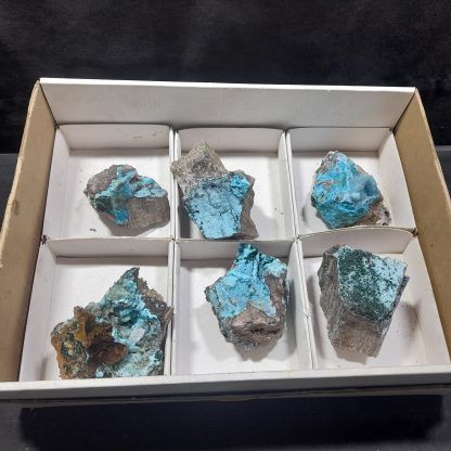 (WM04373) One Box Of 6 Chrysocolla Pseudomorph Mineral Specimens From Congo   Bede Fay - Image 2