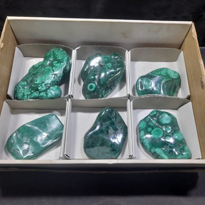 (WM04454) One Box Of 6 Hand Polished Malachite Mineral Specimens From Congo - Image 2