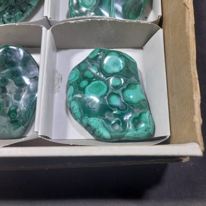 (WM04454) One Box Of 6 Hand Polished Malachite Mineral Specimens From Congo - Image 8