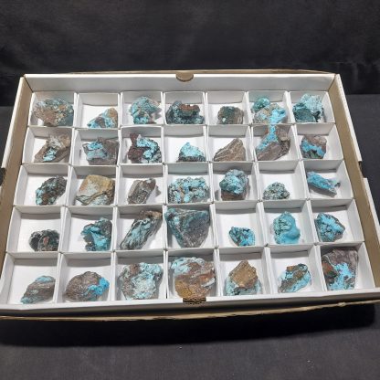 (WM04465) One Box Of 35 Chrysocolla Pseudomorph Mineral Specimens From Congo    Amy Sauls - Image 2