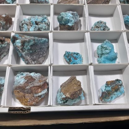 (WM04465) One Box Of 35 Chrysocolla Pseudomorph Mineral Specimens From Congo    Amy Sauls - Image 5