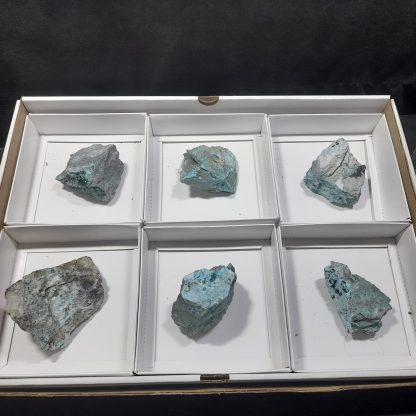 (WM04473) One Box Of 6 Chrysocolla With Druzzy Quartz Mineral Specimens From Congo  Lawson Perry - Image 2