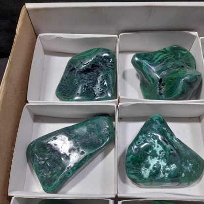 (WM04522) One Box Of 12 Hand Polished Malachite Mineral Specimens From Congo - Image 3