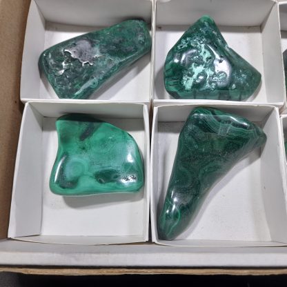 (WM04522) One Box Of 12 Hand Polished Malachite Mineral Specimens From Congo - Image 4