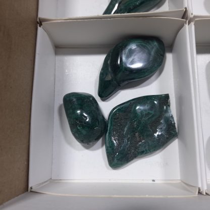 (WM04663) One Box Of 12 Hand Polished Malachite Mineral Specimens From Congo   Miss Saint-Clair - Image 4