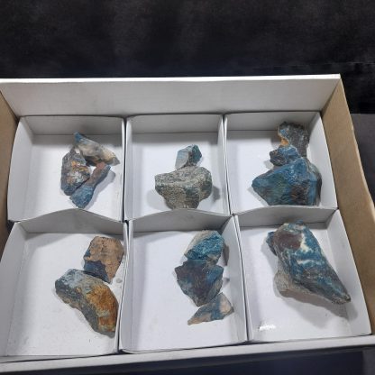 (WM04702) One Box Of 14 Shattuckite Mineral Specimens From Namibia   Beth Kelly