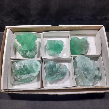 (WM04705) One Box Of 6 Emerald Green Fluorite Mineral Specimens From Riemvasmaak    Jason Tomporowski - Image 2