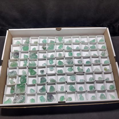 (WM04715) One Box Of 88 Emerald Green Fluorite Mineral Specimens From Riemvasmaak   Jason Tomporowski - Image 2