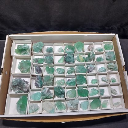 (WM04712) One Box Of 52 Emerald Green Fluorite Mineral Specimens From Riemvasmaak Jason Tomporowski - Image 2