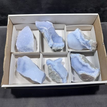 (WM04719) One Box Of 6 Blue Lace Agate Mineral Specimens From Malawi   Joe Funson - Image 2