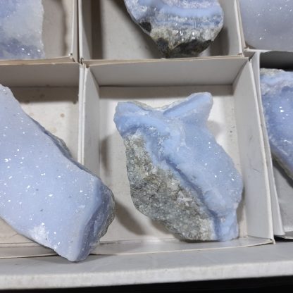 (WM04719) One Box Of 6 Blue Lace Agate Mineral Specimens From Malawi   Joe Funson - Image 6