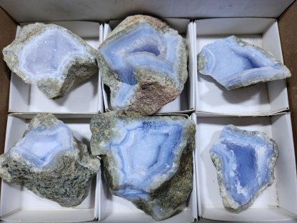 (WM04720) One Box 6 of Blue Lace Agate from Malawi    Carol Freeman - Image 2