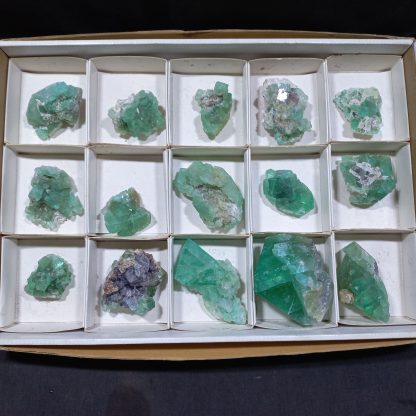 (WM04726) One Box Of 15 Emerald Green Fluorite Mineral Specimens From Riemvasmaak - Image 2