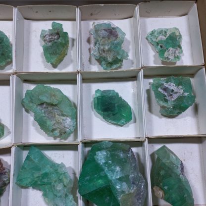 (WM04726) One Box Of 15 Emerald Green Fluorite Mineral Specimens From Riemvasmaak - Image 4