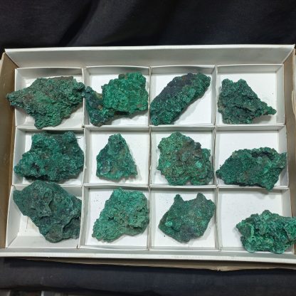 (WM04987) One Box Of 12 Silky Malachite Mineral Specimens From Congo - Image 2