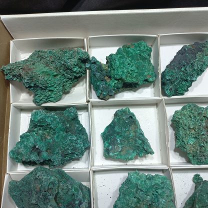 (WM04987) One Box Of 12 Silky Malachite Mineral Specimens From Congo - Image 3