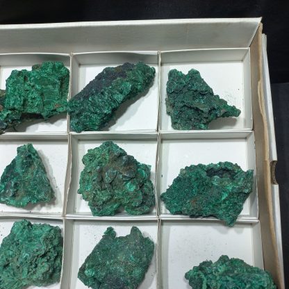 (WM04987) One Box Of 12 Silky Malachite Mineral Specimens From Congo - Image 4
