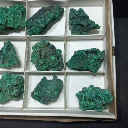 (WM04987) One Box Of 12 Silky Malachite Mineral Specimens From Congo - Image 5