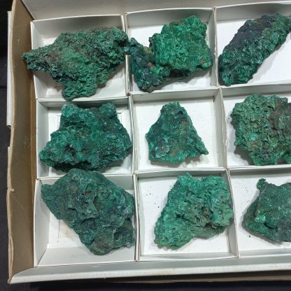 (WM04987) One Box Of 12 Silky Malachite Mineral Specimens From Congo - Image 6
