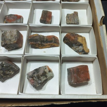 (WM04986) One Box Of 24 Red Banded Caliste Mineral Specimens - Image 5