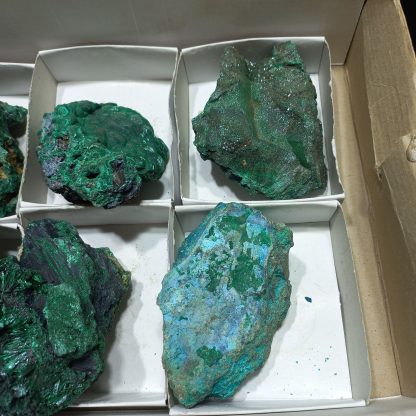 (WC05012) One Box Of 6 Silky Malachite Mineral Specimens - Image 4