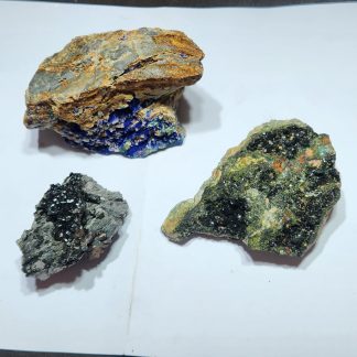 Azurite Mineral Specimen from Congo Piece57 (Monday Show) & 2 Libethenite Specimens From Congo Terry Landrum