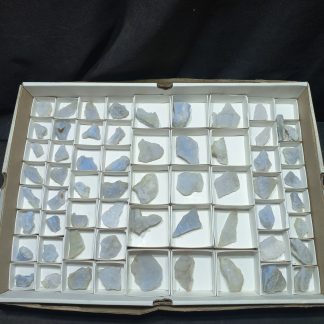 (WM04985) One Box Of 62 Blue Lace Agate Mineral Specimens From Malawi