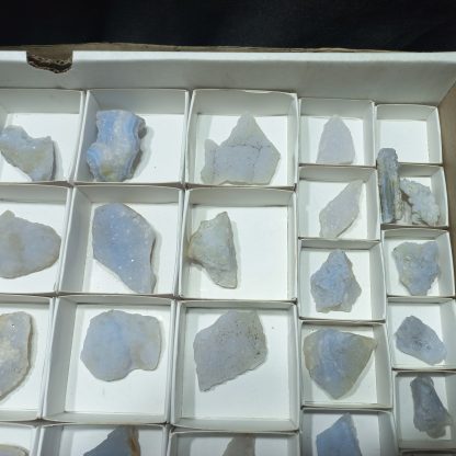 (WM04985) One Box Of 62 Blue Lace Agate Mineral Specimens From Malawi - Image 4
