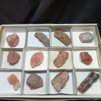 (WM0984) One Box Of 12 Agate From Botswana Mineral Specimens