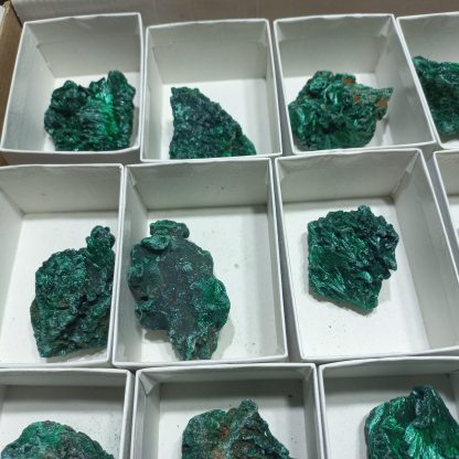 (WM04982) One Box Of 18 Silky Malachite Mineral Specimens From Congo - Image 3