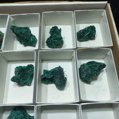 (WM04982) One Box Of 18 Silky Malachite Mineral Specimens From Congo - Image 4